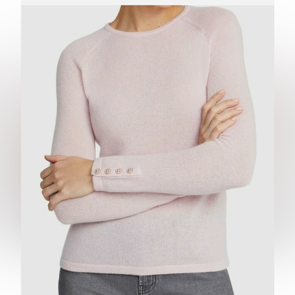 J. McLaughlin Women's Jamey Cashmere Sweater Pink‎ Cuff Detail Medium